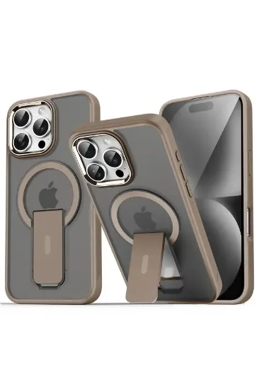 Newface iPhone 16 Pro Max Kılıf Tork Magsafe Standlı Kapak - Gold resmi