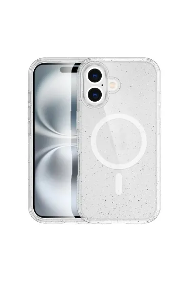 Newface iPhone 16 Kılıf Glow Magsafe Kapak - Şeffaf resmi