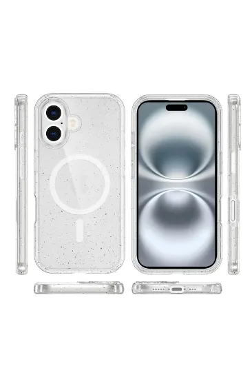 Newface iPhone 16 Kılıf Glow Magsafe Kapak - Şeffaf resmi