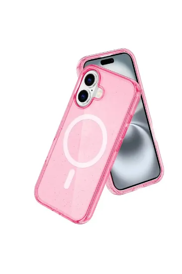 Newface iPhone 16 Kılıf Glow Magsafe Kapak - Pembe resmi