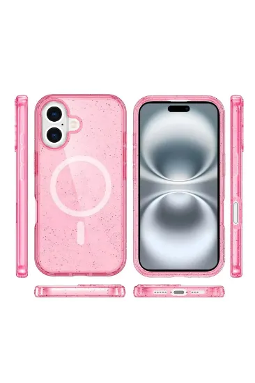 Newface iPhone 16 Kılıf Glow Magsafe Kapak - Pembe resmi