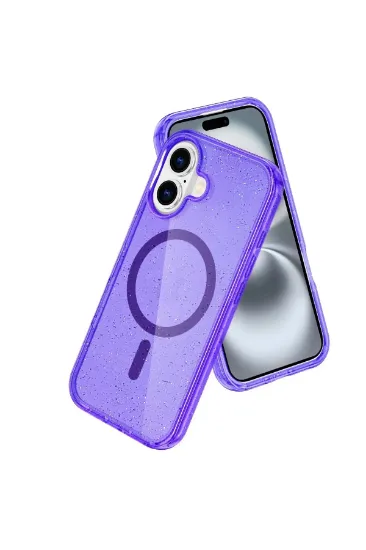 Newface iPhone 16 Kılıf Glow Magsafe Kapak - Mor resmi