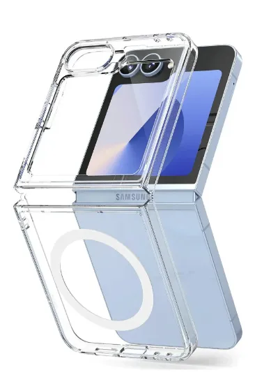 Newface Samsung Galaxy Z Flip 6 Kılıf Magneticsafe Şeffaf Silikon - Şeffaf resmi