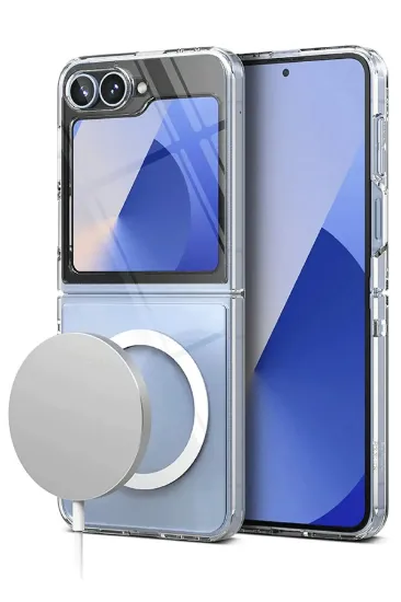 Newface Samsung Galaxy Z Flip 6 Kılıf Magneticsafe Şeffaf Silikon - Şeffaf resmi