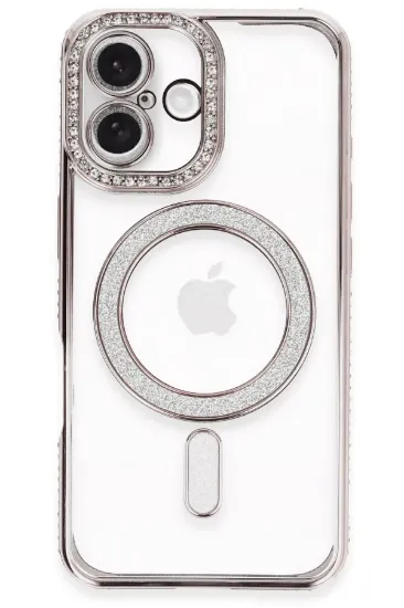 Newface iPhone 16 Kılıf Joke Simli Magneticsafe Kılıf - Pembe resmi