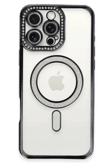 Newface iPhone 16 Pro Kılıf Joke Simli Magneticsafe Kılıf - Gri resmi