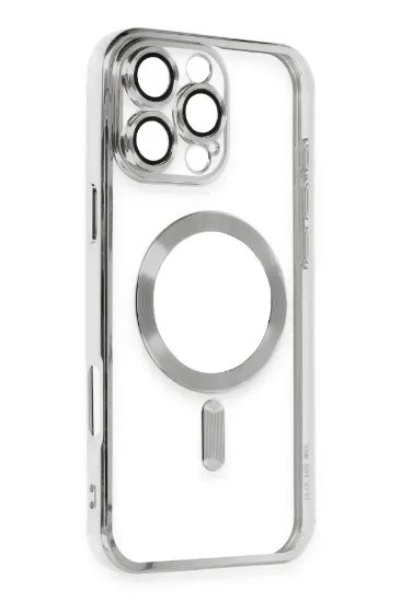 Newface iPhone 16 Pro Kılıf Kross Magneticsafe Kapak - Gümüş resmi