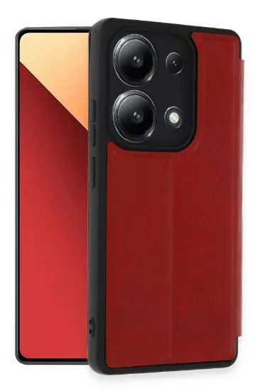 Newface Xiaomi Redmi Note 13 4G Kılıf Flip Cover - Kırmızı resmi