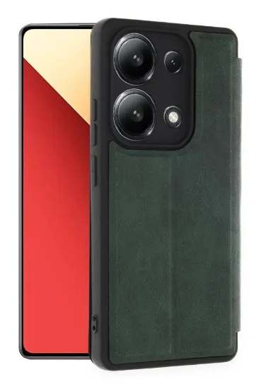 Newface Xiaomi Redmi Note 13 4G Kılıf Flip Cover - Koyu Yeşil resmi