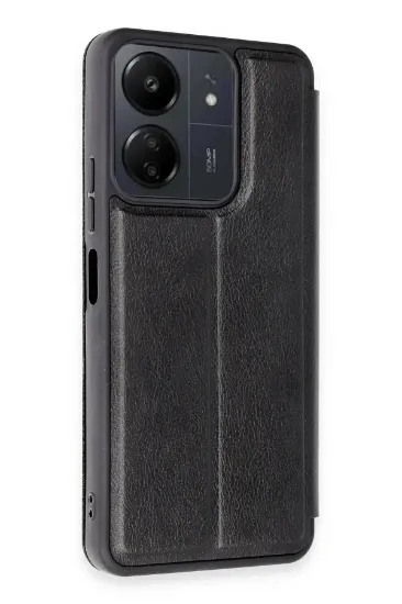 Newface Xiaomi Redmi 13C Kılıf Flip Cover - Siyah resmi