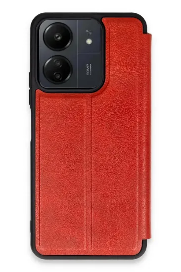 Newface Xiaomi Redmi 13C Kılıf Flip Cover - Kırmızı resmi