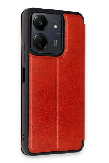 Newface Xiaomi Redmi 13C Kılıf Flip Cover - Kırmızı resmi