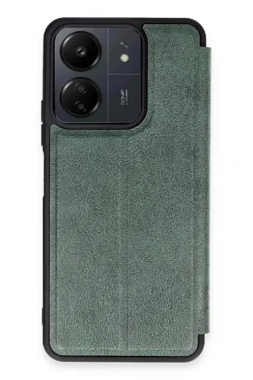 Newface Xiaomi Redmi 13C Kılıf Flip Cover - Koyu Yeşil resmi