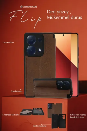 Newface Samsung Galaxy A05S Kılıf Flip Cover - Koyu Yeşil resmi