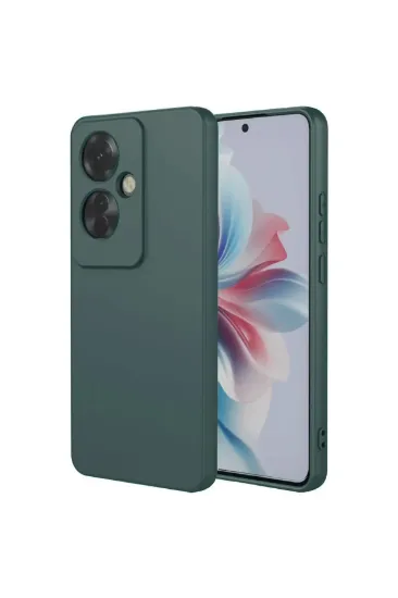 Newface Oppo Reno 11F Kılıf First Silikon - Koyu Yeşil resmi