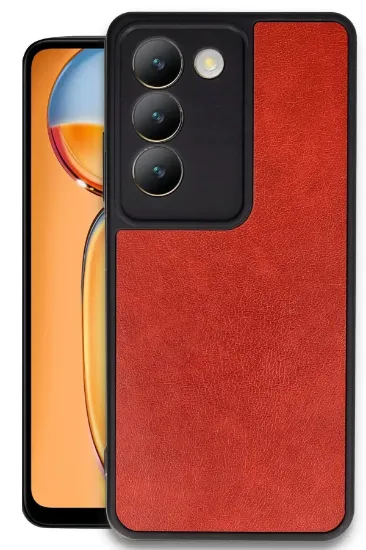 Newface Vivo V30 Lite 4G Kılıf Aras Deri Kapak - Kırmızı resmi