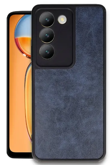 Newface Vivo V30 Lite 4G Kılıf Aras Deri Kapak - Lacivert resmi