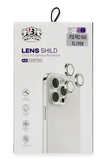 Newface iPhone 16 Pro Max Bilvis Titan Kamera Lens - Titan Gri resmi
