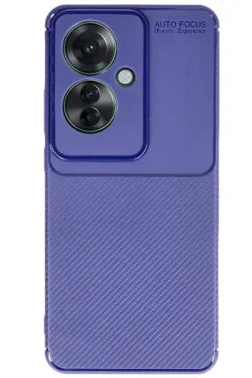 Newface Oppo Reno 11F Kılıf Auto Focus Karbon Kapak - Lacivert resmi