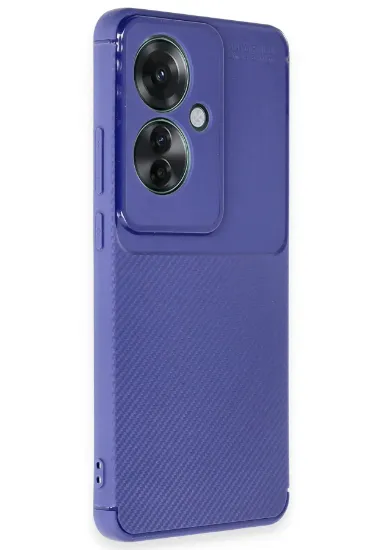 Newface Oppo Reno 11F Kılıf Auto Focus Karbon Kapak - Lacivert resmi