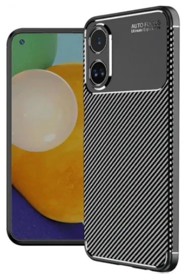 Newface Oppo A38 Kılıf Auto Focus Karbon Kapak - Siyah resmi