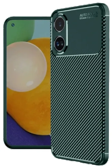 Newface Oppo A38 Kılıf Auto Focus Karbon Kapak - Koyu Yeşil resmi