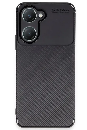 Newface Vivo Y18 Kılıf Auto Focus Karbon Kapak - Siyah resmi