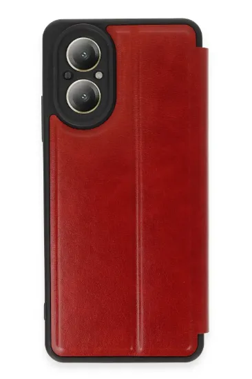 Newface Realme 12 Lite Kılıf Flip Cover - Kırmızı resmi