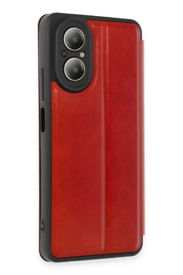 Newface Realme 12 Lite Kılıf Flip Cover - Kırmızı resmi