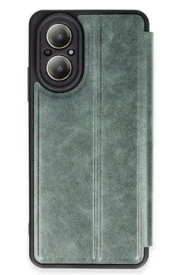 Newface Realme 12 Lite Kılıf Flip Cover - Koyu Yeşil resmi