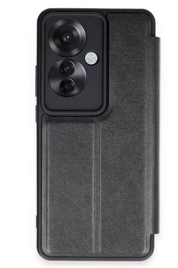Newface Oppo Reno 11F Kılıf Flip Cover - Siyah resmi