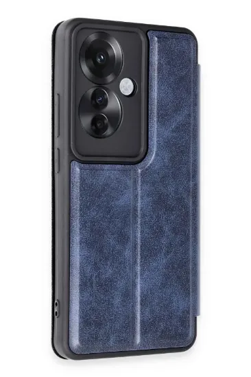 Newface Oppo Reno 11F Kılıf Flip Cover - Lacivert resmi