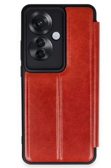 Newface Oppo Reno 11F Kılıf Flip Cover - Kırmızı resmi