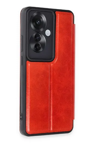 Newface Oppo Reno 11F Kılıf Flip Cover - Kırmızı resmi
