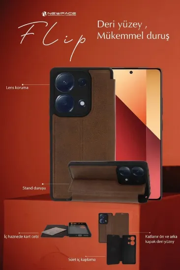 Newface Realme C65 Kılıf Flip Cover - Lacivert resmi