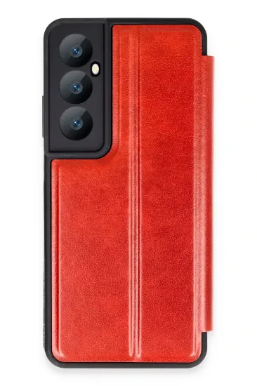 Newface Realme C65 Kılıf Flip Cover - Kırmızı resmi