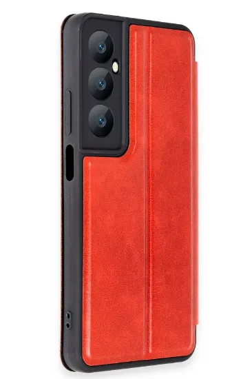 Newface Realme C65 Kılıf Flip Cover - Kırmızı resmi