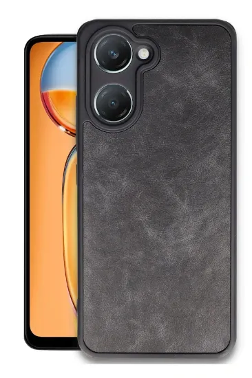 Newface Vivo Y18 Kılıf Aras Deri Kapak - Siyah resmi