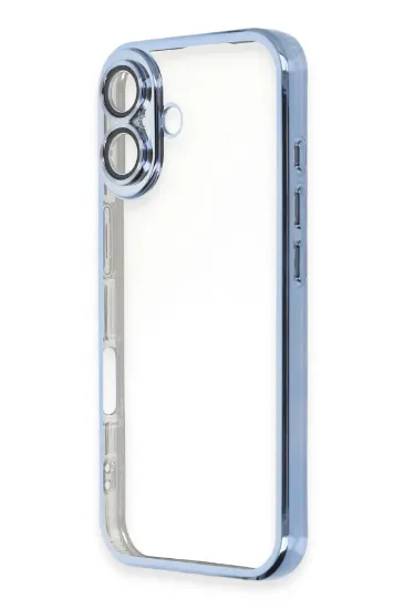 Newface iPhone 16 Kılıf Razer Lensli Silikon - Açık Mavi resmi