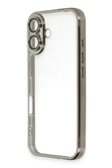 Newface iPhone 16 Kılıf Razer Lensli Silikon - Titanyum Gri resmi