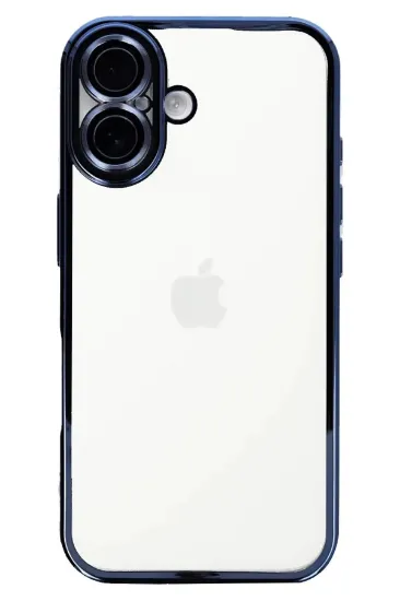 Newface iPhone 16 Kılıf Razer Lensli Silikon - Mavi resmi