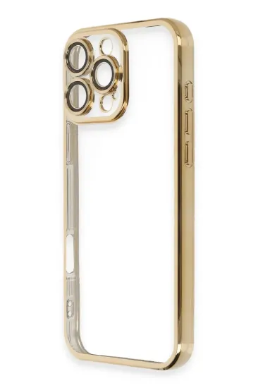 Newface iPhone 16 Pro Max Kılıf Razer Lensli Silikon - Gold resmi