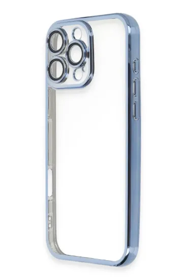 Newface iPhone 16 Pro Max Kılıf Razer Lensli Silikon - Açık Mavi resmi