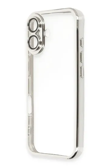 Newface iPhone 16 Plus Kılıf Razer Lensli Silikon - Gümüş resmi
