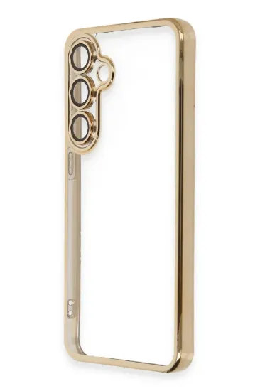 Newface Samsung Galaxy S24 FE Kılıf Razer Lensli Silikon - Gold resmi