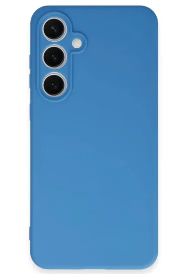 Newface Samsung Galaxy S24 FE Kılıf Nano içi Kadife Silikon - Mavi resmi