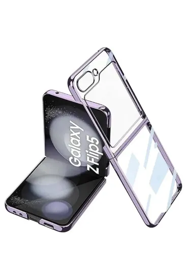 Newface Samsung Galaxy Z Flip 5 Kılıf Fold Element Kapak - Mor resmi