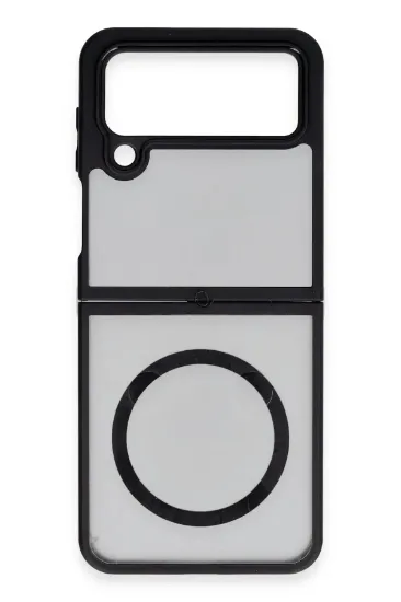 Newface Samsung Galaxy Z Flip 4 Kılıf Blur Fold Magsafe Kapak - Mat Siyah resmi