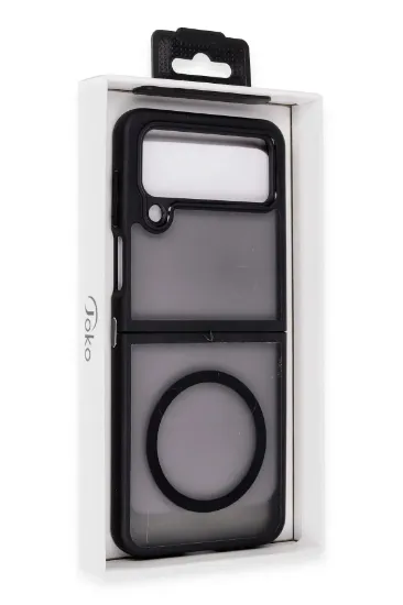 Newface Samsung Galaxy Z Flip 4 Kılıf Blur Fold Magsafe Kapak - Mat Siyah resmi