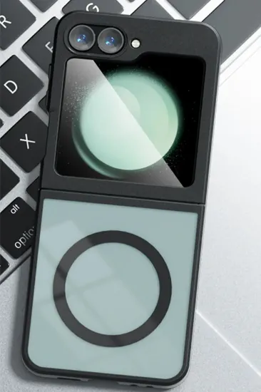 Newface Samsung Galaxy Z Flip 6 Kılıf Blur Fold Magsafe Kapak - Siyah resmi